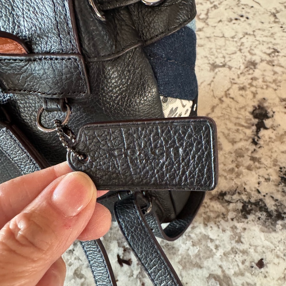 Coach Black And Blue Patchwork Backpack - image 5
